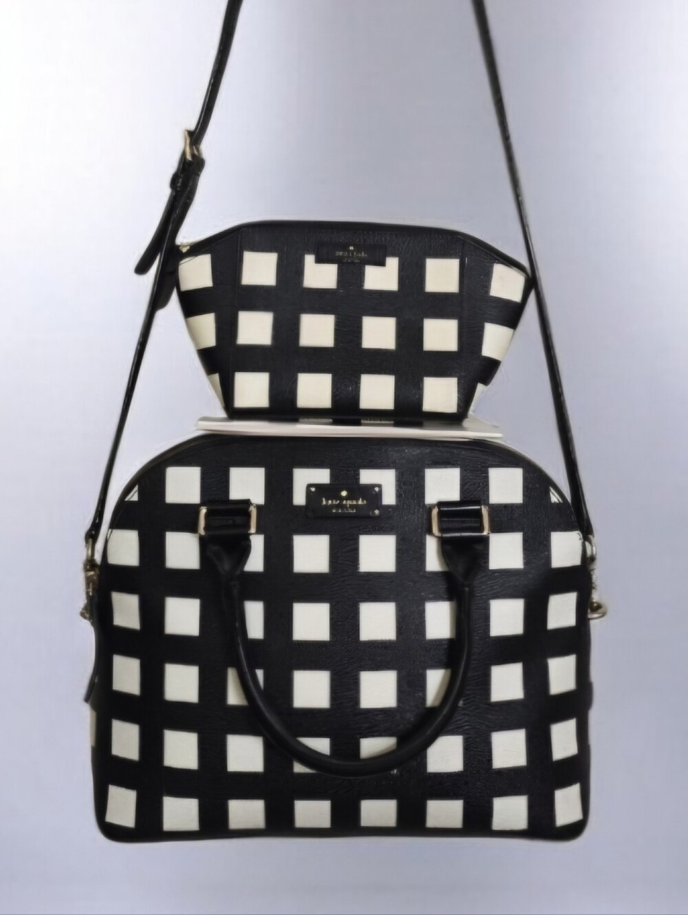 Kate Spade Pop Art Check Carli Grove Street Satchel & Pouch